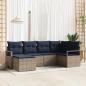 Preview: ARDEBO.de - Sofa Set mit Kissen 6 pcs Grau Poly Rattan