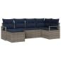 Preview: Sofa Set mit Kissen 6 pcs Grau Poly Rattan