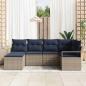 Preview: Sofa Set mit Kissen 6 pcs Grau Poly Rattan