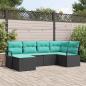 Preview: ARDEBO.de - Sofa Set 6 stk. Schwarz [Synthetisch]: Poly Rattan
