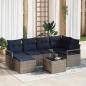 Preview: ARDEBO.de - Sofa Set mit Kissen 7 pcs Grau Poly Rattan
