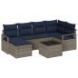Preview: Sofa Set mit Kissen 7 pcs Grau Poly Rattan