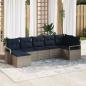 Preview: Sofa Set 7 pcs Grau Poly-Rattan