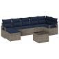 Preview: Sofa Set mit Kissen 8 pcs Grau Poly Rattan
