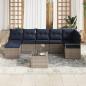 Preview: Sofa Set mit Kissen 8 pcs Grau Poly Rattan