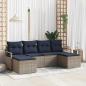 Preview: ARDEBO.de - Sofa Set mit Kissen 6 pcs Grau Poly Rattan