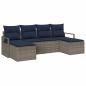 Preview: Sofa Set mit Kissen 6 pcs Grau Poly Rattan