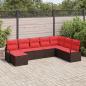 Preview: ARDEBO.de - Sofa Set mit Kissen 8 pcs Braun Poly Rattan