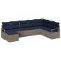 Preview: Sofa Set mit Kissen 8 pcs Grau Poly Rattan
