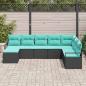 Preview: Sofa Set 8 stk. Schwarz [Synthetisch]: Poly Rattan
