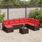 Preview: ARDEBO.de - Sofa Set mit Kissen 9 pcs Braun Poly-Rattan