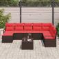 Preview: Sofa Set mit Kissen 9 pcs Braun Poly-Rattan