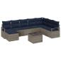 Preview: Sofa Set mit Kissen 9 pcs Grau Poly-Rattan