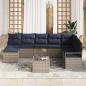 Preview: Sofa Set mit Kissen 9 pcs Grau Poly-Rattan