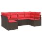 Preview: Sofa Set mit Kissen 6 pcs Braun Poly Rattan
