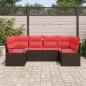 Preview: Sofa Set mit Kissen 6 pcs Braun Poly Rattan