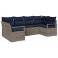 Preview: Sofa Set mit Kissen 6 pcs Grau Poly Rattan