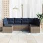 Preview: Sofa Set mit Kissen 6 pcs Grau Poly Rattan