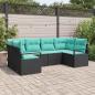 Preview: ARDEBO.de - Sofa Set 6 stk. Schwarz [Synthetisch]: Poly Rattan