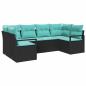 Preview: Sofa Set 6 stk. Schwarz [Synthetisch]: Poly Rattan