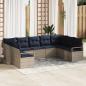 Preview: ARDEBO.de - Sofa Set mit Kissen 7 pcs Grau Poly-Rattan
