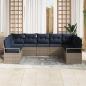 Preview: Sofa Set mit Kissen 7 pcs Grau Poly-Rattan