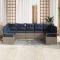 Preview: Sofa Set mit Kissen 9 pcs Grau Poly-Rattan