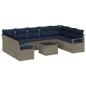 Preview: Sofa Set mit Kissen 10 pcs Grau Poly-Rattan