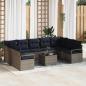 Preview: Sofa Set mit Kissen 10 pcs Grau Poly-Rattan