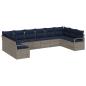 Preview: Sofa Set mit Kissen 10 pcs Grau Poly-Rattan