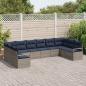 Preview: Sofa Set mit Kissen 10 pcs Grau Poly-Rattan
