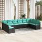 Preview: ARDEBO.de - Sofa Set 10 stk. Schwarz [Synthetisch]: Poly Rattan