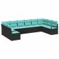 Preview: Sofa Set 10 stk. Schwarz [Synthetisch]: Poly Rattan