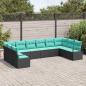 Preview: Sofa Set 10 stk. Schwarz [Synthetisch]: Poly Rattan