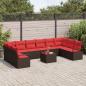Preview: Sofa Set mit Kissen 11 pcs Braun Poly Rattan
