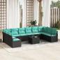Preview: ARDEBO.de - Sofa Set 11 stk. Schwarz [Synthetisch]: Poly Rattan