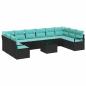 Preview: Sofa Set 11 stk. Schwarz [Synthetisch]: Poly Rattan