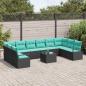 Preview: Sofa Set 11 stk. Schwarz [Synthetisch]: Poly Rattan