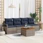 Preview: ARDEBO.de - Gartensofa-set mit Kissen 5 pcs Grau Poly-Rattan