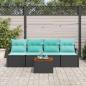 Preview: ARDEBO.de - Gartensofa-set 5 stk. Schwarz Poly-Rattan