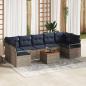Preview: ARDEBO.de - Gartensofa-set mit Kissen 8 pcs Grau Poly-Rattan