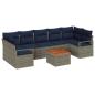 Preview: Gartensofa-set mit Kissen 8 pcs Grau Poly-Rattan