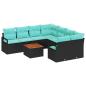 Preview: Gartensofa-set 9 stk. Schwarz Poly-Rattan