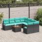 Preview: Gartensofa-set 9 stk. Schwarz Poly-Rattan