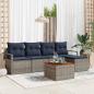 Preview: ARDEBO.de - Gartensofa-set mit Kissen 6 pcs Grau Poly-Rattan
