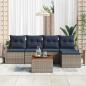 Preview: Gartensofa-set mit Kissen 6 pcs Grau Poly-Rattan