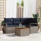 Preview: ARDEBO.de - Gartensofa-set mit Kissen 5 pcs Grau Poly-Rattan