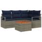 Preview: Gartensofa-set mit Kissen 5 pcs Grau Poly-Rattan
