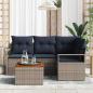 Preview: Gartensofa-set mit Kissen 5 pcs Grau Poly-Rattan
