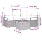 Preview: Gartensofa-set mit Kissen 5 pcs Grau Poly-Rattan